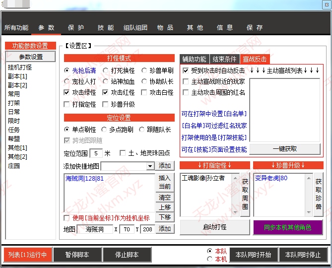 天龙小蜜挂机打怪参数界面截图